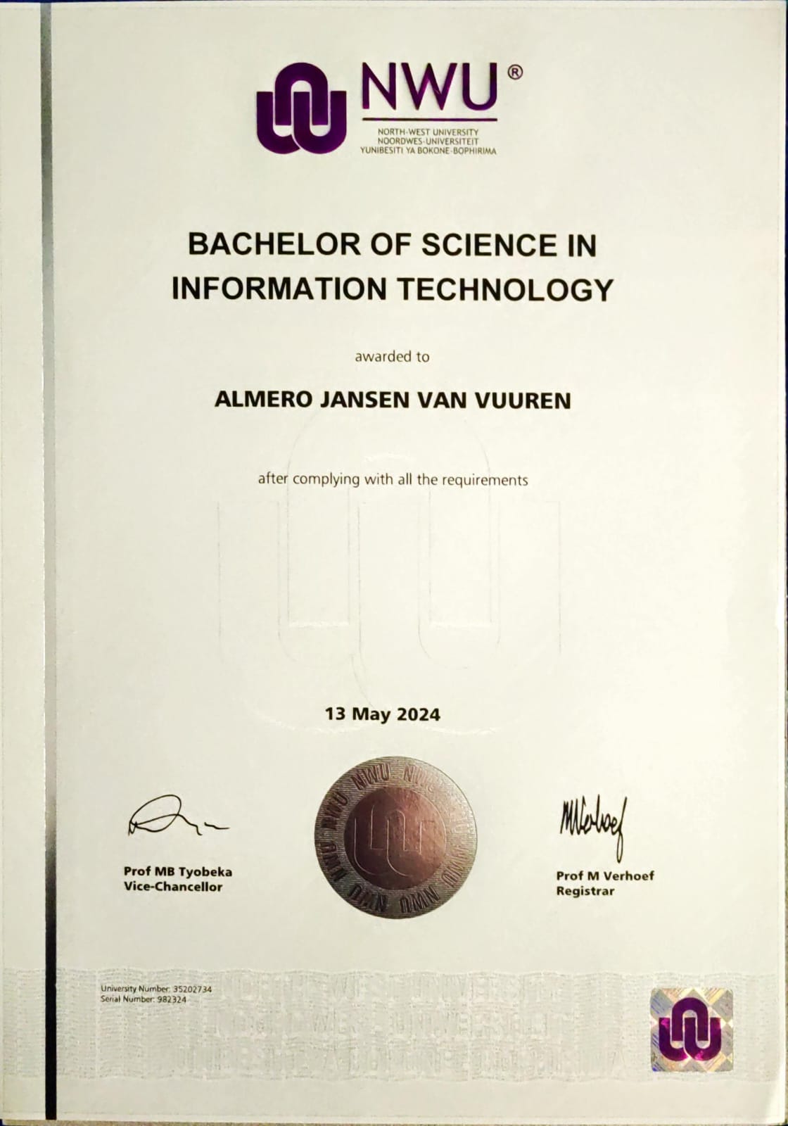 Bahchelor of Science in Information Technology